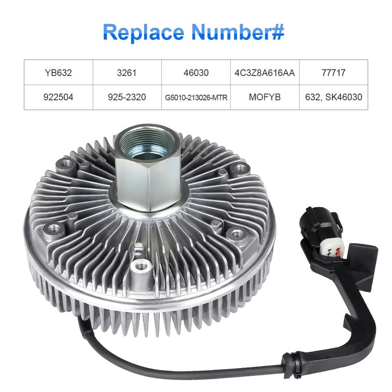WATERWICH Fan Clutch Compatible with Ford 2003 2004 2005 2006 2007 F250 F350 F450 F550 Super Duty, Excursion, E-350 E-450 E-550 6.0L V8 Powerstroke Diesel Engines Replace# 3261 - Image 2